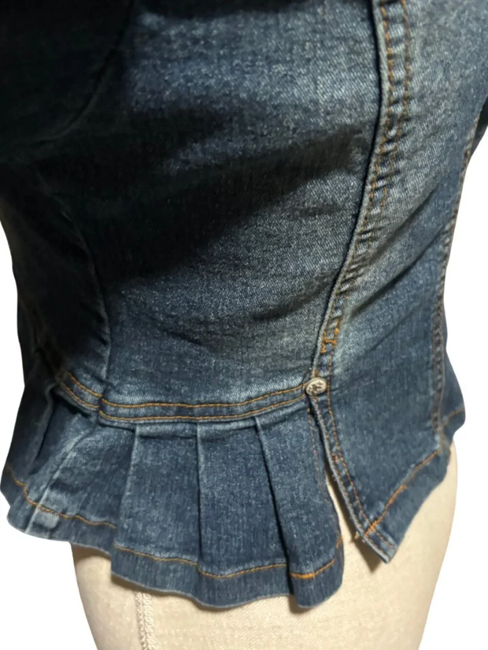 Vintage Ralph Lauren Polo Jeans Peplum Denim Jacket XS S - Picture 7 of 12